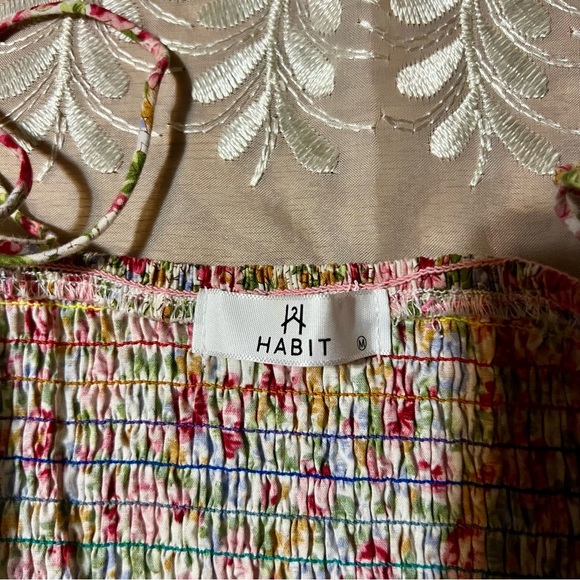 Multicolor Floral Striped Spaghetti Strap Midi Dress -Size M -DR09 - Picture 7 of 9